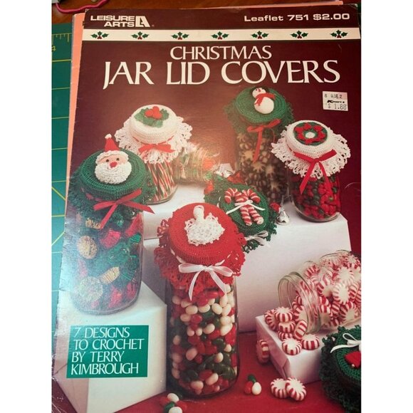 Leisure Arts Other - Leisure Arts Christmas Jar Lid Covers 7 Crochet Designs Book Leaflet 751
